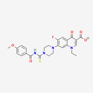 1-Ethyl-6-fluoro-7-[4-[(4-methoxybenzoyl)carbamothioyl]piperazin-1-yl]-4-oxoquinoline-3-carboxylic acid