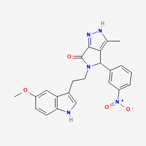 5-[2-(5-methoxy-1H-indol-3-yl)ethyl]-3-methyl-4-(3-nitrophenyl)-4,5-dihydropyrrolo[3,4-c]pyrazol-6(2H)-one