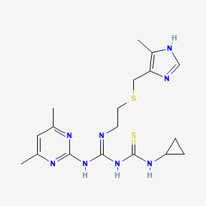 1-cyclopropyl-3-[N'-(4,6-dimethylpyrimidin-2-yl)-N-(2-{[(5-methyl-1H-imidazol-4-yl)methyl]sulfanyl}ethyl)carbamimidoyl]thiourea