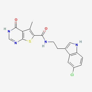 molecular formula C18H15ClN4O2S B10863886 N-[2-(5-chloro-1H-indol-3-yl)ethyl]-4-hydroxy-5-methylthieno[2,3-d]pyrimidine-6-carboxamide 