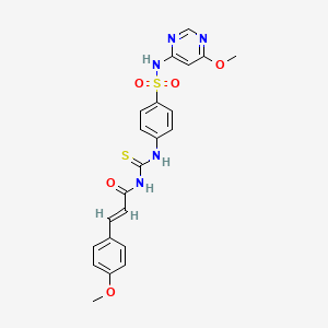 (E)-3-(4-methoxyphenyl)-N-[[4-[(6-methoxypyrimidin-4-yl)sulfamoyl]phenyl]carbamothioyl]prop-2-enamide