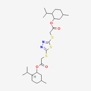 molecular formula C26H42N2O4S3 B10863904 2-Isopropyl-5-methylcyclohexyl 2-{[5-({2-[(2-isopropyl-5-methylcyclohexyl)oxy]-2-oxoethyl}sulfanyl)-1,3,4-thiadiazol-2-YL]sulfanyl}acetate 