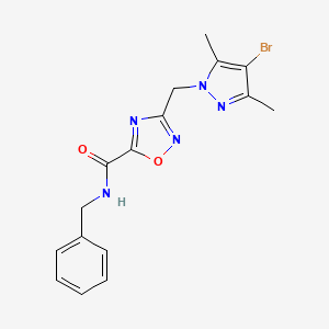 N-benzyl-3-[(4-bromo-3,5-dimethyl-1H-pyrazol-1-yl)methyl]-1,2,4-oxadiazole-5-carboxamide