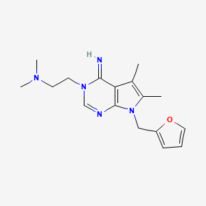 molecular formula C17H23N5O B10863988 2-(7-(furan-2-ylmethyl)-4-imino-5,6-dimethyl-4,7-dihydro-3H-pyrrolo[2,3-d]pyrimidin-3-yl)-N,N-dimethylethanamine 