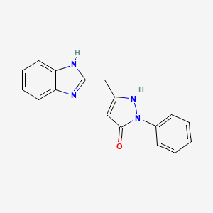 molecular formula C17H14N4O B10863990 3-(1H-benzimidazol-2-ylmethyl)-1-phenyl-1H-pyrazol-5-ol 