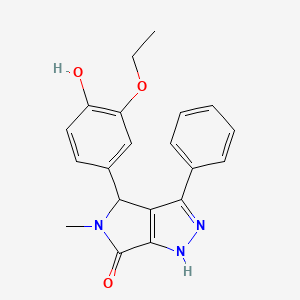 molecular formula C20H19N3O3 B10863997 4-(3-ethoxy-4-hydroxyphenyl)-5-methyl-3-phenyl-4,5-dihydropyrrolo[3,4-c]pyrazol-6(2H)-one 