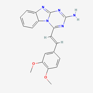 molecular formula C19H17N5O2 B10864008 4-[(E)-2-(3,4-dimethoxyphenyl)ethenyl][1,3,5]triazino[1,2-a]benzimidazol-2-amine 