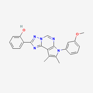 molecular formula C22H19N5O2 B10864066 2-[7-(3-methoxyphenyl)-8,9-dimethyl-7H-pyrrolo[3,2-e][1,2,4]triazolo[1,5-c]pyrimidin-2-yl]phenol 