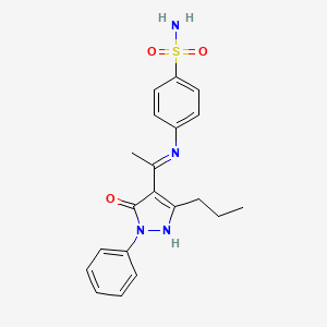 4-{[(1Z)-1-(5-oxo-1-phenyl-3-propyl-1,5-dihydro-4H-pyrazol-4-ylidene)ethyl]amino}benzenesulfonamide