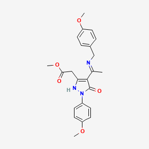 molecular formula C23H25N3O5 B10864113 methyl [(4Z)-4-{1-[(4-methoxybenzyl)amino]ethylidene}-1-(4-methoxyphenyl)-5-oxo-4,5-dihydro-1H-pyrazol-3-yl]acetate 