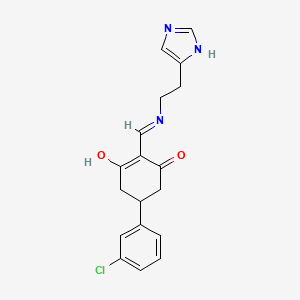 molecular formula C18H18ClN3O2 B10864116 5-(3-chlorophenyl)-2-({[2-(1H-imidazol-4-yl)ethyl]amino}methylidene)cyclohexane-1,3-dione 