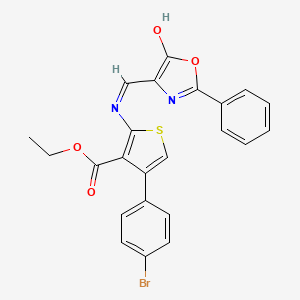 ethyl 4-(4-bromophenyl)-2-({[5-oxo-2-phenyl-1,3-oxazol-4(5H)-yliden]methyl}amino)-3-thiophenecarboxylate