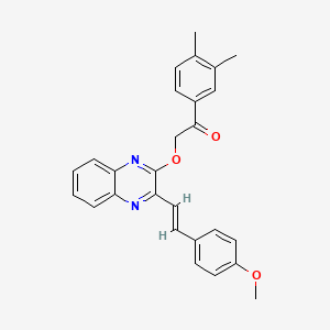 molecular formula C27H24N2O3 B10864121 1-(3,4-dimethylphenyl)-2-({3-[(E)-2-(4-methoxyphenyl)ethenyl]quinoxalin-2-yl}oxy)ethanone 