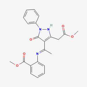 methyl 2-({(1Z)-1-[3-(2-methoxy-2-oxoethyl)-5-oxo-1-phenyl-1,5-dihydro-4H-pyrazol-4-ylidene]ethyl}amino)benzoate