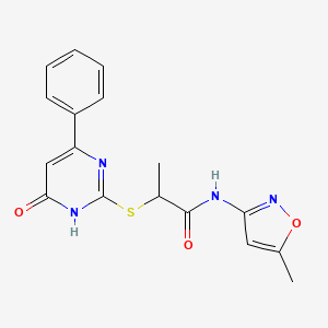 N-(5-Methyl-isoxazol-3-yl)-2-(6-oxo-4-phenyl-1,6-dihydro-pyrimidin-2-ylsulfanyl)-propionamide