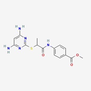 molecular formula C15H17N5O3S B10864172 Methyl 4-({2-[(4,6-diaminopyrimidin-2-yl)sulfanyl]propanoyl}amino)benzoate 