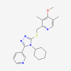 2-({[4-cyclohexyl-5-(pyridin-3-yl)-4H-1,2,4-triazol-3-yl]sulfanyl}methyl)-4-methoxy-3,5-dimethylpyridine