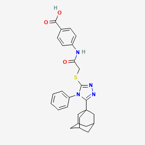 4-[(2-{[5-(1-Adamantyl)-4-phenyl-4H-1,2,4-triazol-3-YL]sulfanyl}acetyl)amino]benzoic acid