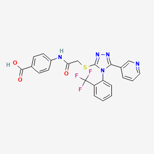 4-{[({5-(pyridin-3-yl)-4-[2-(trifluoromethyl)phenyl]-4H-1,2,4-triazol-3-yl}sulfanyl)acetyl]amino}benzoic acid