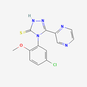 4-(5-chloro-2-methoxyphenyl)-5-(pyrazin-2-yl)-4H-1,2,4-triazole-3-thiol