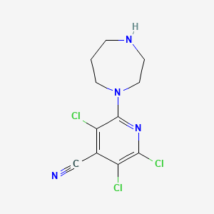 2,3,5-Trichloro-6-(1,4-diazepan-1-yl)pyridine-4-carbonitrile