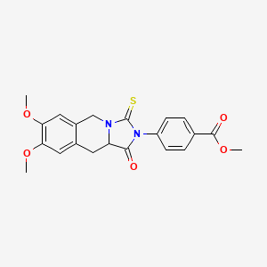 molecular formula C21H20N2O5S B10864269 methyl 4-(7,8-dimethoxy-1-oxo-3-thioxo-1,5,10,10a-tetrahydroimidazo[1,5-b]isoquinolin-2(3H)-yl)benzoate 