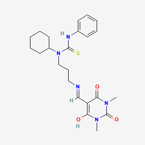 1-cyclohexyl-1-(3-{[(1,3-dimethyl-2,4,6-trioxotetrahydropyrimidin-5(2H)-ylidene)methyl]amino}propyl)-3-phenylthiourea