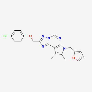 molecular formula C21H18ClN5O2 B10864330 2-[(4-Chlorophenoxy)methyl]-7-(2-furylmethyl)-8,9-dimethyl-7H-pyrrolo[3,2-E][1,2,4]triazolo[1,5-C]pyrimidine 