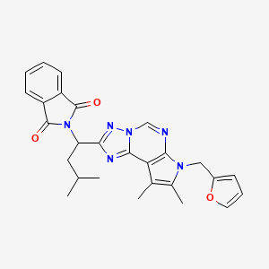 molecular formula C27H26N6O3 B10864340 2-{1-[7-(2-Furylmethyl)-8,9-dimethyl-7H-pyrrolo[3,2-E][1,2,4]triazolo[1,5-C]pyrimidin-2-YL]-3-methylbutyl}-1H-isoindole-1,3(2H)-dione 