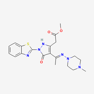 methyl [(4Z)-1-(1,3-benzothiazol-2-yl)-4-{1-[(4-methylpiperazin-1-yl)amino]ethylidene}-5-oxo-4,5-dihydro-1H-pyrazol-3-yl]acetate