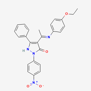 4-[(1E)-N-(4-ethoxyphenyl)ethanimidoyl]-2-(4-nitrophenyl)-5-phenyl-1,2-dihydro-3H-pyrazol-3-one