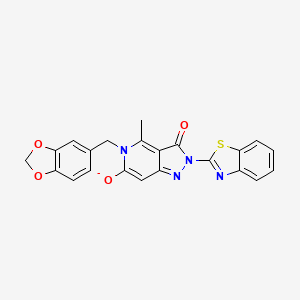 5-(1,3-benzodioxol-5-ylmethyl)-2-(1,3-benzothiazol-2-yl)-4-methyl-3-oxopyrazolo[4,3-c]pyridin-6-olate