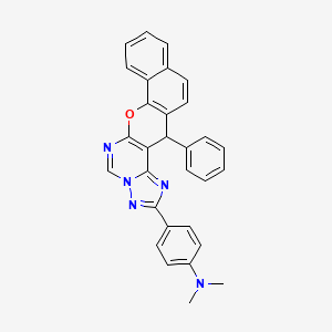 N,N-dimethyl-4-(14-phenyl-14H-benzo[7,8]chromeno[3,2-e][1,2,4]triazolo[1,5-c]pyrimidin-2-yl)aniline