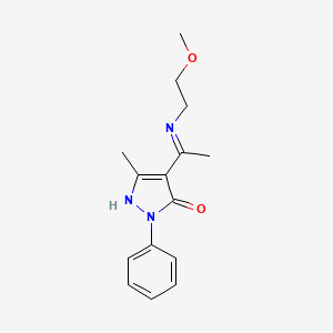 (4Z)-4-{1-[(2-methoxyethyl)amino]ethylidene}-5-methyl-2-phenyl-2,4-dihydro-3H-pyrazol-3-one