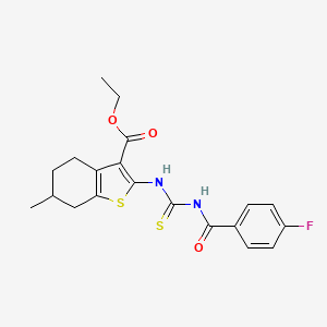 molecular formula C20H21FN2O3S2 B10864390 Ethyl 2-({[(4-fluorophenyl)carbonyl]carbamothioyl}amino)-6-methyl-4,5,6,7-tetrahydro-1-benzothiophene-3-carboxylate 