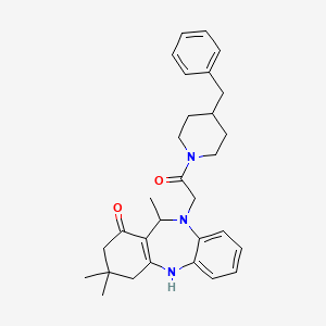 10-[2-(4-benzylpiperidin-1-yl)-2-oxoethyl]-3,3,11-trimethyl-2,3,4,5,10,11-hexahydro-1H-dibenzo[b,e][1,4]diazepin-1-one