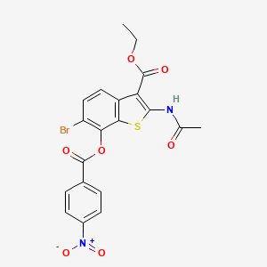 molecular formula C20H15BrN2O7S B10864413 Ethyl 2-(acetylamino)-6-bromo-7-{[(4-nitrophenyl)carbonyl]oxy}-1-benzothiophene-3-carboxylate 