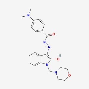 4-(dimethylamino)-N'-[(3Z)-1-(morpholin-4-ylmethyl)-2-oxo-1,2-dihydro-3H-indol-3-ylidene]benzohydrazide