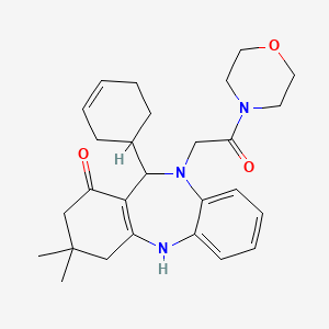 11-(cyclohex-3-en-1-yl)-3,3-dimethyl-10-[2-(morpholin-4-yl)-2-oxoethyl]-2,3,4,5,10,11-hexahydro-1H-dibenzo[b,e][1,4]diazepin-1-one