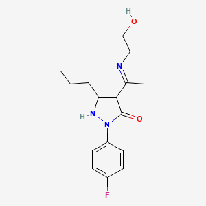 (4Z)-2-(4-fluorophenyl)-4-{1-[(2-hydroxyethyl)amino]ethylidene}-5-propyl-2,4-dihydro-3H-pyrazol-3-one