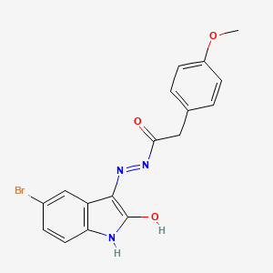 N'~1~-(5-bromo-2-oxo-1,2-dihydro-3H-indol-3-yliden)-2-(4-methoxyphenyl)acetohydrazide