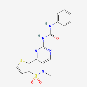 N-(5-Methyl-6,6-dioxido-5H-pyrimido[5,4-C]thieno[2,3-E][1,2]thiazin-2-YL)-N'-phenylurea