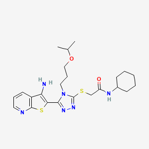 2-({5-(3-aminothieno[2,3-b]pyridin-2-yl)-4-[3-(propan-2-yloxy)propyl]-4H-1,2,4-triazol-3-yl}sulfanyl)-N-cyclohexylacetamide