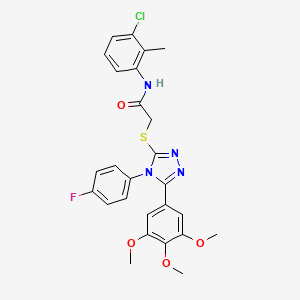 N-(3-chloro-2-methylphenyl)-2-{[4-(4-fluorophenyl)-5-(3,4,5-trimethoxyphenyl)-4H-1,2,4-triazol-3-yl]sulfanyl}acetamide