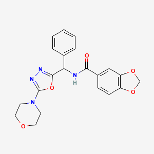 N-{[5-(Morpholin-4-YL)-1,3,4-oxadiazol-2-YL](phenyl)methyl}-2H-1,3-benzodioxole-5-carboxamide