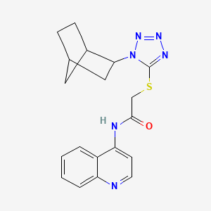 2-[1-(3-bicyclo[2.2.1]heptanyl)tetrazol-5-yl]sulfanyl-N-quinolin-4-ylacetamide