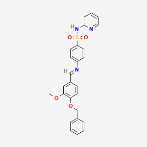 molecular formula C26H23N3O4S B10864527 4-({(E)-[4-(benzyloxy)-3-methoxyphenyl]methylidene}amino)-N-(pyridin-2-yl)benzenesulfonamide 