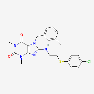 8-({2-[(4-chlorophenyl)sulfanyl]ethyl}amino)-1,3-dimethyl-7-(3-methylbenzyl)-3,7-dihydro-1H-purine-2,6-dione