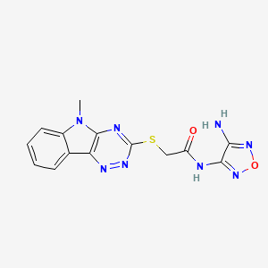 N-(4-amino-1,2,5-oxadiazol-3-yl)-2-[(5-methyl-5H-[1,2,4]triazino[5,6-b]indol-3-yl)sulfanyl]acetamide