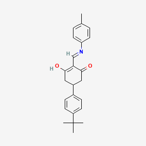 5-(4-tert-butylphenyl)-3-hydroxy-2-{(E)-[(4-methylphenyl)imino]methyl}cyclohex-2-en-1-one